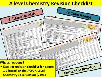 AQA A Level Chemistry Specification Checklist