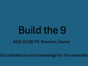 GCSE PE Paper 1 (8582/1) – ‘Build the 9’ Exam Revision Game Pack