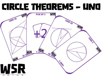 Circle Theorems Uno Card Game Match Up Activity