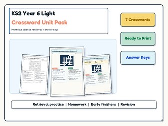 KS2 Year 6 Light Crossword Unit Pack | Vocabulary + Answers