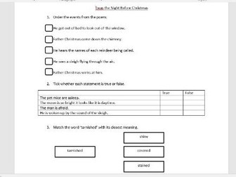 Twas The Night Before Christmas and My Night With Santa Comprehension