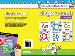 Cut and Paste Phonics US Book 1: Single Sounds for Kindergarten (60 pages)