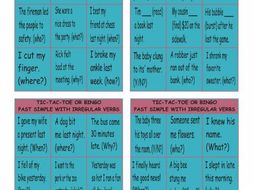 Past Simple Tense with Irregular Verbs Tic-Tac-Toe or Bingo