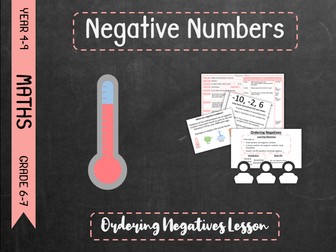 Negative Numbers - Ordering Negatives Lesson