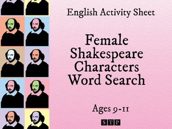 Shakespeare Word Search Female Characters