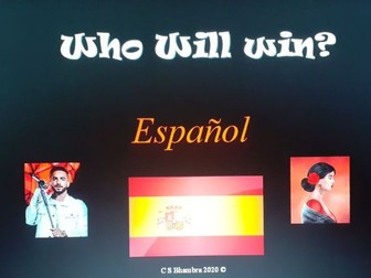 Who will win? Spanish game for children at home (with audio)