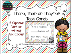 Grammar Task Cards: There, Their, or They're? Set