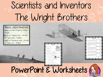 Scientists and Inventors   -  The Wright Brothers PowerPoint and Worksheets STEAM Lesson