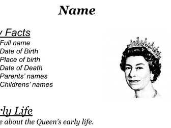 Queen Elizabeth Biography Template