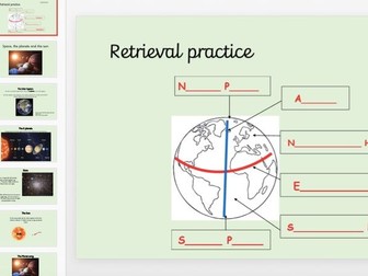 Science Earths movement in space KS1 Powerpoint and worksheet