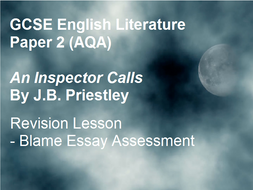 an inspector calls blame essay