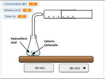 Rates of Reaction Computer Simulation - Effect of Concentration