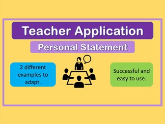 Teacher Application - Personal Statement x 2 successful examples to adapt