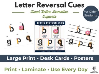 Letter Reversal Cues | Visual Memory Supports for Older Struggling Writers