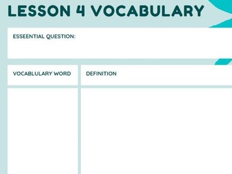 Lesson 4 Vocabulary