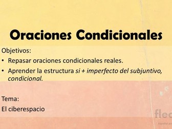 'if' structures or conditionals, imperfect subjunctive