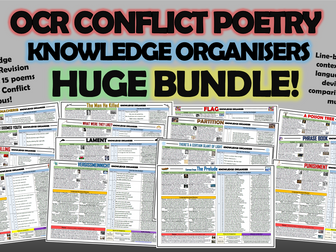 OCR Conflict Poetry Knowledge Organisers Huge Bundle!