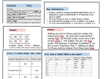 GCSE Indicators Acids and Alkalis Complete Lesson