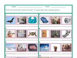 Phonics Short A Vowel Sound Worksheet