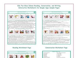 Idioms Read-Converse-Write Interactive Worksheets for Google Apps