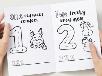 Counting to 10 and Colouring Christmas workbook