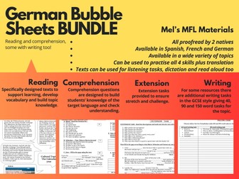 German Bubble sheets BUNDLE - Freetime activities and media