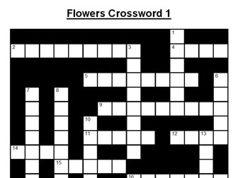 Crossword on Flowers 1 (+Answers)