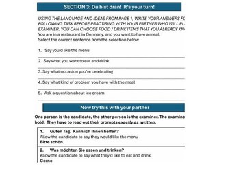 New Edexcel GCSE German Roleplay cafe