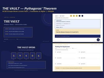 THE VAULT: Pythagoras' Theorem — GCSE Escape-Room Lesson (Foundation & Higher)