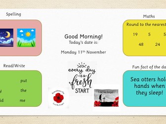 Morning starter slides / Morning challenge slides