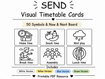 SEND Visual Timetable Cards & Now and Next Board