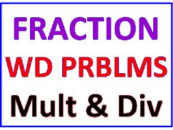 Fraction Word Problems Multiplication and Division