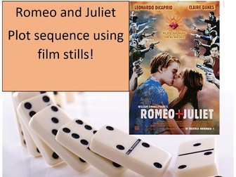 Romeo and Juliet - plot sequence dominoes using film stills