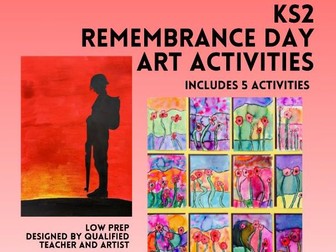 Remembrance Day Art Pack KS2, 5 Poppy Art Activities