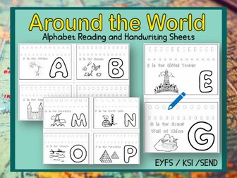 Around the World Alphabet Handwriting Sheets