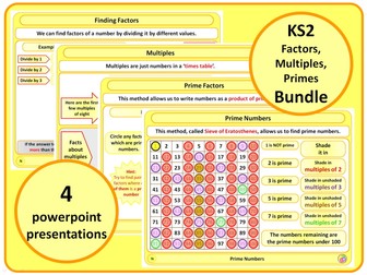 KS2 Factors, Multiples, Primes BUNDLE