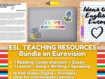 ESL Eurovision Teaching Resources - Lesson Plan + Reading Comprehension - 50%