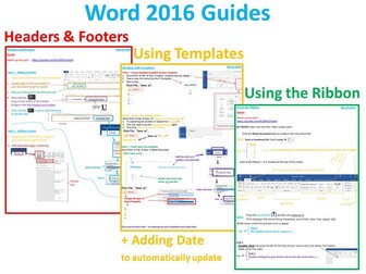Word 2016 Step by Step Guides x 3 - Very Clear, Interesting and Easy to follow!