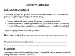 Persuasive Techniques Worksheet for KS2 | Teaching Resources