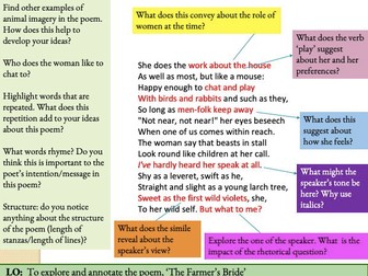 The Farmer's Bride (Love and Relationships) Created by an AQA examiner