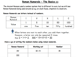 Roman Numerals - The Basic (1) | Teaching Resources