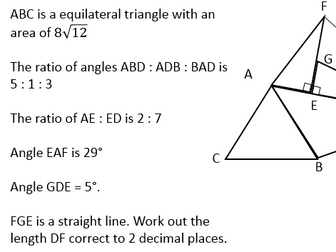 Trigonometry Problem - All the Trigonometry - Sine, Cosine, Area, SOHCAHTOA