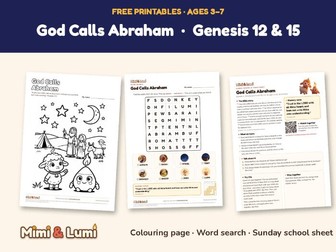 God Calls Abraham: free Bible printables for EYFS and KS1