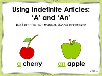 Indefinite Articles 'a' or 'an' Year 3/4