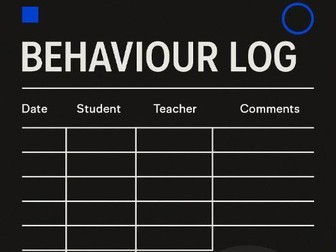 behaviour log template