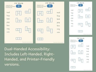 CVC Shape-Spelling Activity | Short o sound | Dual-Handed