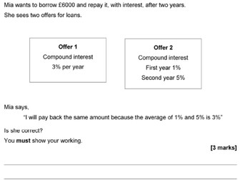 Simple and Compound Interest - GCSE Maths Exam Questions