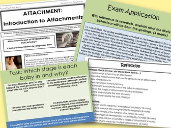 Introduction to Attachments - Year 1 Attachment - AQA A level Psychology