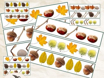 Autumn repeating pattern cards for Early Years