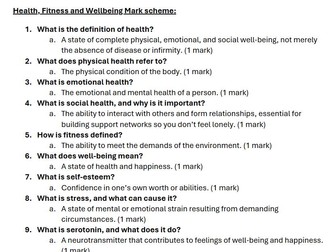 GCSE Edexcel PE Paper 2 Question and answer booklet